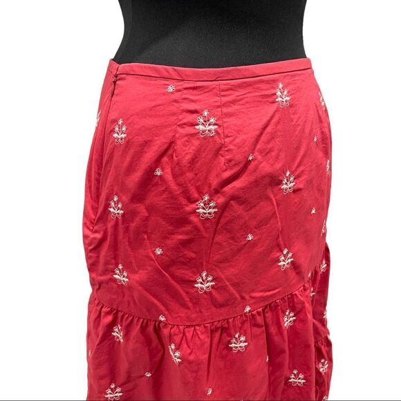 𝅺ann Taylor Tiered Embroidered Skirt Sz 4 - Picture 7 of 12